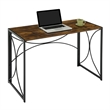 Convenience Concepts Nova Folding Desk in Walnut Wood Finish and Metal Frame