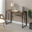 Convenience Concepts Nova Folding Desk in Walnut Wood Finish and Metal Frame
