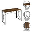 Convenience Concepts Nova Folding Desk in Walnut Wood Finish and Metal Frame