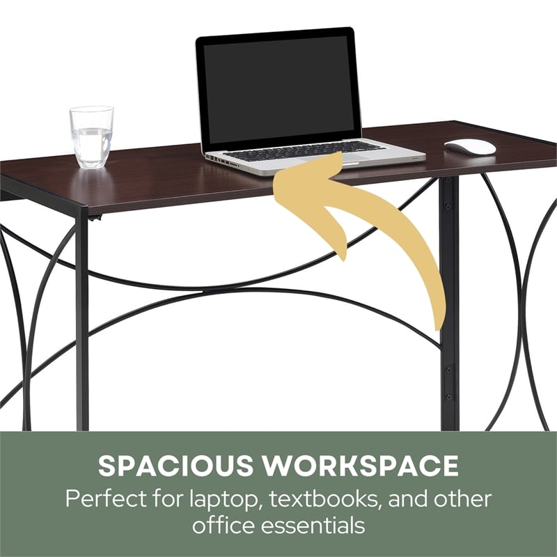 Convenience Concepts Nova Folding Desk in Espresso Wood Finish and Metal Frame