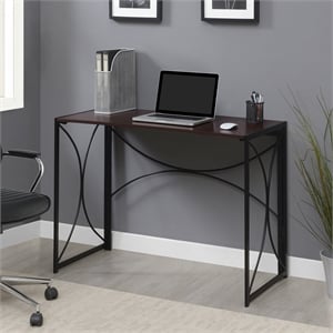 Convenience Concepts Nova Folding Desk in Espresso Wood Finish and Metal Frame