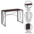 Convenience Concepts Nova Folding Desk in Espresso Wood Finish and Metal Frame