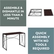 Convenience Concepts Nova Folding Desk in Espresso Wood Finish and Metal Frame