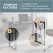 Convenience Concepts Nova Folding Desk in Espresso Wood Finish and Metal Frame