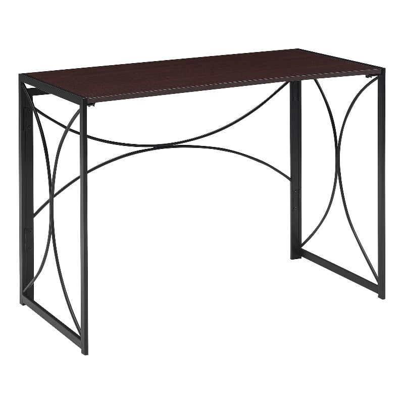 Convenience Concepts Nova Folding Desk in Espresso Wood Finish and Metal Frame