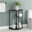 Designs2Go Classic Three-Tier Display Entryway Hall Table in Black Glass