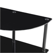 Designs2Go Classic Three-Tier Half-Circle Entryway Hall Table in Black Glass