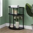 Designs2Go Classic Three-Tier Half-Circle Entryway Hall Table in Black Glass