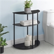Designs2Go Classic Three-Tier Half-Circle Entryway Hall Table in Black Glass