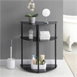Designs2Go Classic Three-Tier Half-Circle Entryway Hall Table in Black Glass