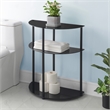 Designs2Go Classic Three-Tier Half-Circle Entryway Hall Table in Black Glass