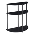 Designs2Go Classic Three-Tier Half-Circle Entryway Hall Table in Black Glass