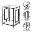 Convenience Concepts Town Square Black Metal End Table with Glass Shelf and Top