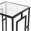 Convenience Concepts Town Square Black Metal End Table with Glass Shelf and Top