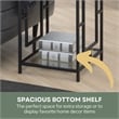 Convenience Concepts Town Square Black Metal End Table with Glass Shelf and Top