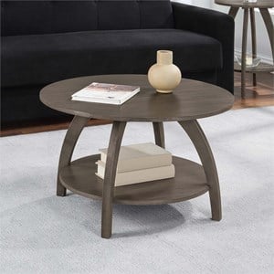 Convenience Concepts Aldrin Coffee Table with Shelf in Gray Wood Finish