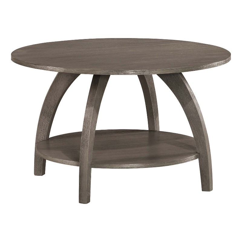Convenience Concepts Aldrin Coffee Table with Shelf in Gray Wood Finish
