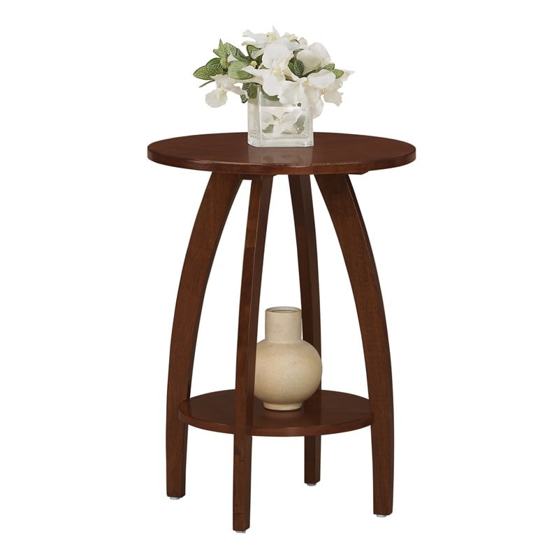 Convenience Concepts Aldrin End Table with Shelf in Espresso Wood Finish