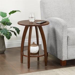 Convenience Concepts Aldrin End Table with Shelf in Espresso Wood Finish