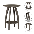 Convenience Concepts Aldrin End Table with Shelf in Gray Wood Finish