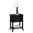 Convenience Concepts Sydney Two-Drawer End Table with Shelf in Black Wood Finish