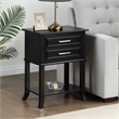 Convenience Concepts Sydney Two-Drawer End Table with Shelf in Black Wood Finish