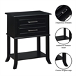 Convenience Concepts Sydney Two-Drawer End Table with Shelf in Black Wood Finish