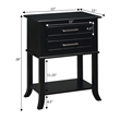 Convenience Concepts Sydney Two-Drawer End Table with Shelf in Black Wood Finish