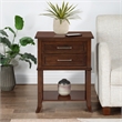 Sydney Two-Drawer End Table with Shelf in Espresso Wood Finish