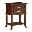 Sydney Two-Drawer End Table with Shelf in Espresso Wood Finish