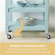 Ellaine Four-Tier Butcher Block Kitchen Cart w/Drawer and Wine Rack in Blue Wood