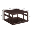 Monterey Square Coffee Table with Shelf in Espresso Wood Finish