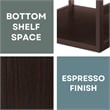 Monterey Square Coffee Table with Shelf in Espresso Wood Finish