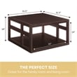 Monterey Square Coffee Table with Shelf in Espresso Wood Finish