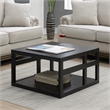 Monterey Square Coffee Table with Shelf in Black Wood Finish