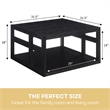 Monterey Square Coffee Table with Shelf in Black Wood Finish