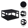 Monterey Square Coffee Table with Shelf in Black Wood Finish