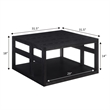 Monterey Square Coffee Table with Shelf in Black Wood Finish