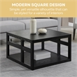 Monterey Square Coffee Table with Shelf in Black Wood Finish