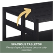 Monterey Square Coffee Table with Shelf in Black Wood Finish