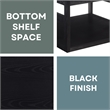 Monterey Square Coffee Table with Shelf in Black Wood Finish
