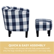 Take a Seat Churchill Accent Chair with Ottoman in Blue and White Fabric