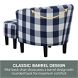 Take a Seat Churchill Accent Chair with Ottoman in Blue and White Fabric