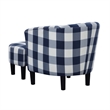 Take a Seat Churchill Accent Chair with Ottoman in Blue and White Fabric