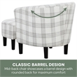 Take a Seat Churchill Accent Chair with Ottoman in Gray and White Plaid Fabric