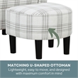 Take a Seat Churchill Accent Chair with Ottoman in Gray and White Plaid Fabric
