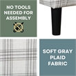 Take a Seat Churchill Accent Chair with Ottoman in Gray and White Plaid Fabric
