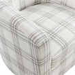 Take a Seat Churchill Accent Chair with Ottoman in Gray and White Plaid Fabric