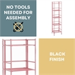 Convenience Concepts Xtra Storage Five-Tier Folding Metal Shelf in Pink Finish