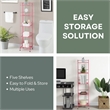 Convenience Concepts Xtra Storage Five-Tier Folding Metal Shelf in Pink Finish